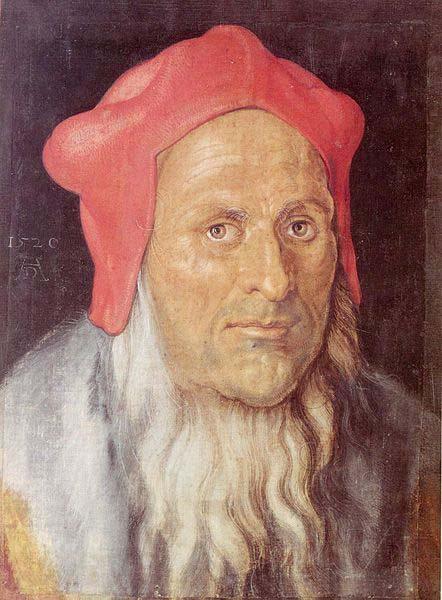 Albrecht Durer Portrat eines bartigen Mannes mit roter Kappe Germany oil painting art